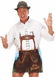 Widmann 9438M - Bawarski fartuch z nadrukiem lederhosen,