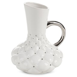 Eurofirany Dzbanek dekoracyjny 18x18x24 Adore 01 biały srebrny