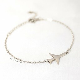 Bransoletka damska celebrytka Samolot srebrna ze stali chirurigcznej