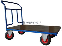 Wózek platformowy jednoburtowy, platforma z blachy. Wym. 1200x700mm