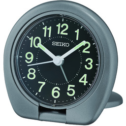 Seiko Clock budzik podróżny analogowy szary QHT018T