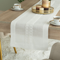 Markizeta Obrus bieżnik 35x175 001 biały Sevilla