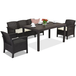 Zestaw technorattanowy Venezia Apetito 5 brązowy Bica