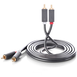 Kabel audio 2RCA męski 3m szary