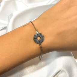 Bransoletka celebrytka srebrna Róża wiatrów / Kompas