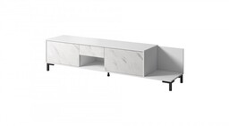 Cama Meble Szafka RTV MARMO 2D1S1K 195x40xH47,5 biały