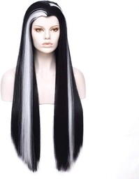 Morticia Długa prosta czarno-biała mieszana wdowa Peak Design