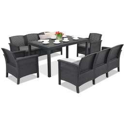 Zestaw technorattanowy Venezia Apetito 8 antracyt Bica