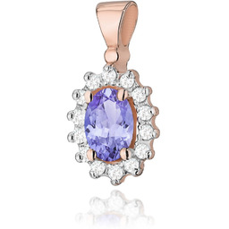 Złota zawieszka wisiorek Z182 Tanzanit 0,40ct różowe złoto