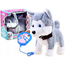 Interaktywny piesek Husky na smyczy szczeka pies interaktywny