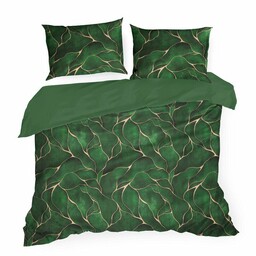 Eurofirany Pościel satynowa 220x200 zielona złota w pudełku