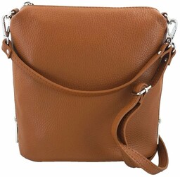 Mała torebka listonoszka skórzana - Brązowa jasna