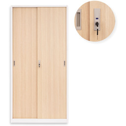 Biurowa szafa metalowa z przesuwnymi drzwiami na klucz