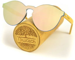 Drewniane okulary przeciwsłoneczne Niwatch Cassiopeia Light Silver Mirror