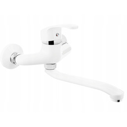 Bateria Kran Do Zlewu Zlewozmywakowa Ścienna Biała