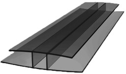 H-profil łączący 3000mm poliwęglan dymny (szary) 8mm