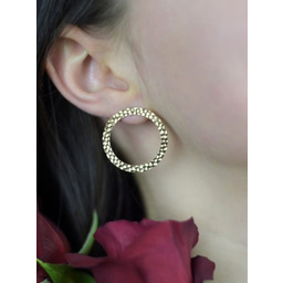 Koła duże III pozłocone - kolczyki srebrne