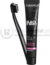 CURAPROX BLACK-is-WHITE szczoteczka + pasta 90ml - wybielająca