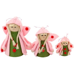 Dekohelden24 Zestaw 3 filcowych lalek do postawienia lub
