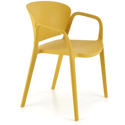Edinos Musztardowe minimalistyczne krzesło tarasowe, ogrodowe H4-Z34