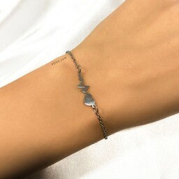 Bransoletka celebrytka srebrna linia życia stal chirurgiczna