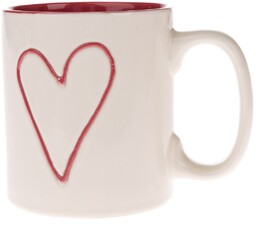 Kubek ceramiczny Red Heart, 600 ml