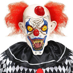 "KILLER CLOWN MASK With HAIR & MINI HAT"