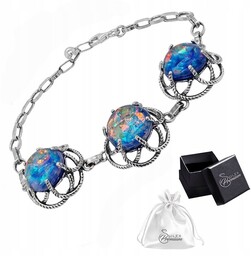 Bransoletka srebrna pr. 925 Elegancka Bransoleta z Opalem
