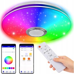 Lampa Plafon Z Głośnikiem Led Rgb 40W Kolorowa