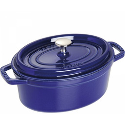 Staub Garnek żeliwny Owalny 2.35l Niebieski La Cocotte