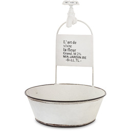 Kwietnik metalowy retro biały imitacja kranu 35x24x24 183459