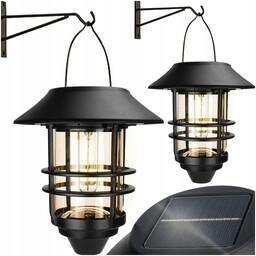 2x Lampka Lampa Led Solarna Z Panelem Wisząca