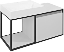 Sapho SKARA szafka pod umywalkę 100x49.5x46.5cm czarny mat/biały