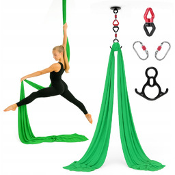 Szarfa akrobatyczna aerial silk 6 m Zielona