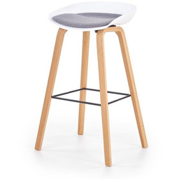 Hoker z oparciem tapicerowany biały / szary H86