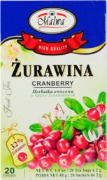 Malwa żurawina 20 torebek herbata ekspresowa owocowa EX20