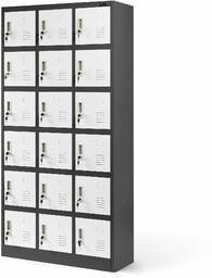 Szafka pracownicza skrytkowa antracytowo-biała: KAROL, 900 x 1850