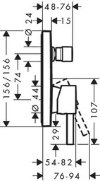 HANSGROHE 76415000 Finoris Jednouchwytowa bateria wannowa, podtynkowa