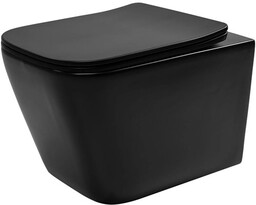 Czarna matowa misa wc wisząca Rimless Julio Rea