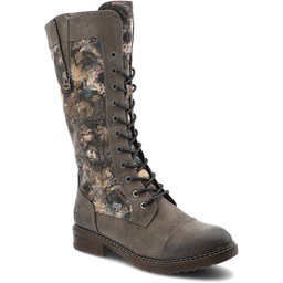 Rieker Szare Wysokie Kozaki Ocieplane Buty Damskie