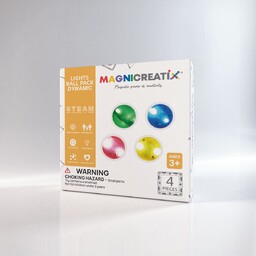 Klocki magnetyczne ŚWIECĄCE KULKI do kulodromu 4 szt.