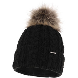 Czapka zimowa damska z pomponem Kamelowa