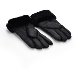 Pięciopalczaste skórzane ocieplane rękawiczki