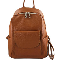 Barberinis Damski plecak miejski skórzany - Brązowy jasny