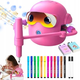 Robot Rysujący Dla Dzieci Montessori Zabawka Edukacyjna -różowy