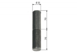 Zawiasa budowlana toczona 35/120 mm z kulką( trzpień
