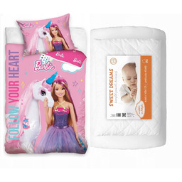Komplet do łóżeczka 100x135 Kołdra Pościel Barbie Księżniczka