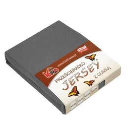KARO Prześcieradło jersey z gumką 80x200 antracytowe 072