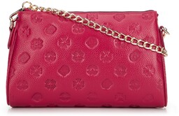 Torebka crossbody skórzana w tłoczenie malinowa