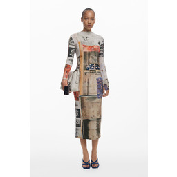 Dopasowana sukienka collage